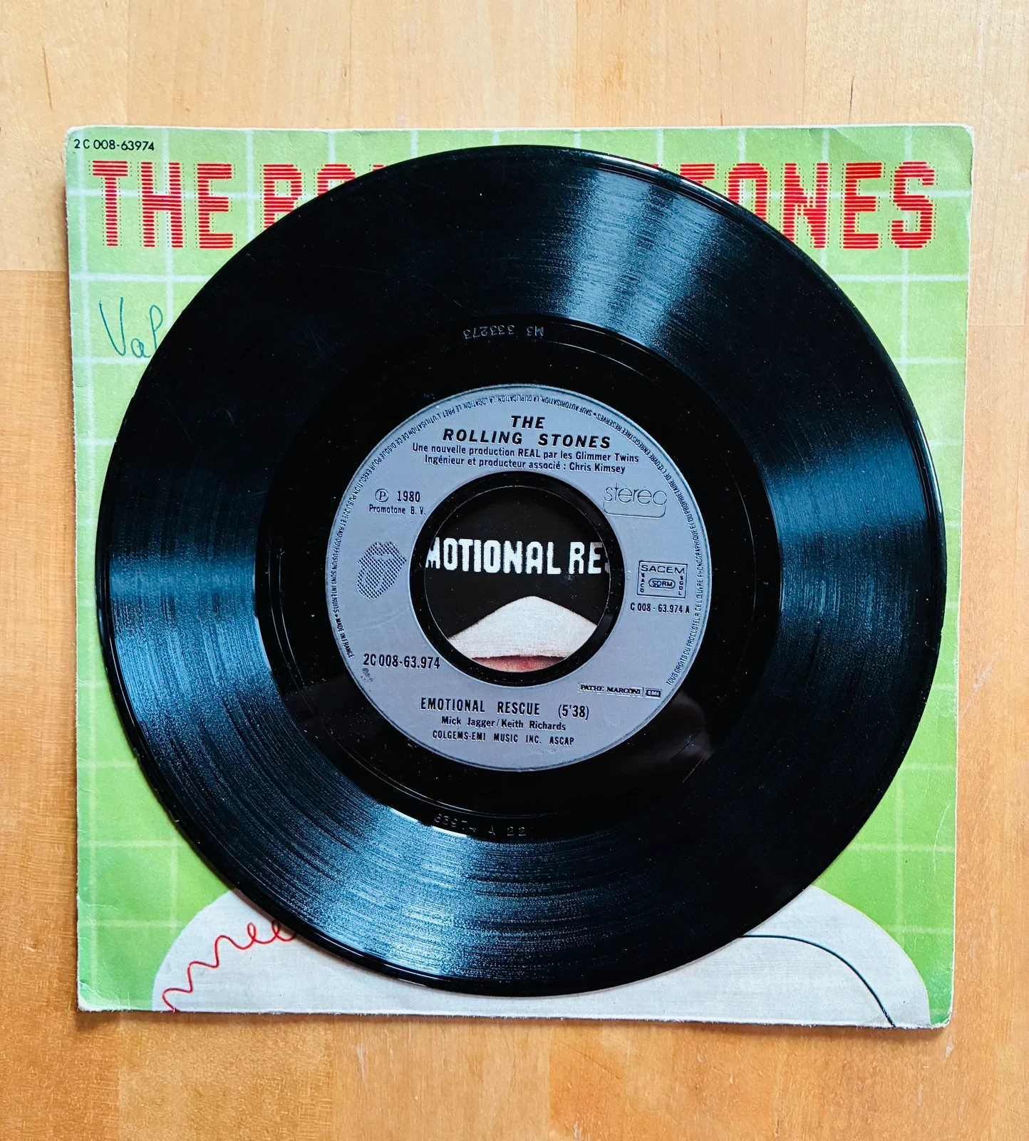 Disco de vinilo 45T The Rolling Stones Emotional Rescue. – photo 3